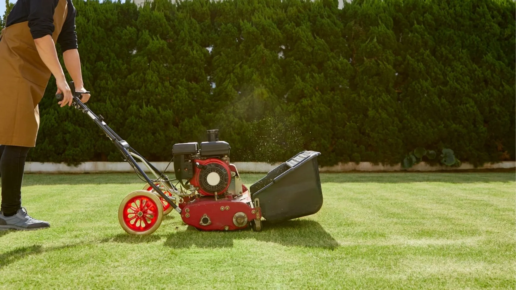 professional operating weed mowing machine